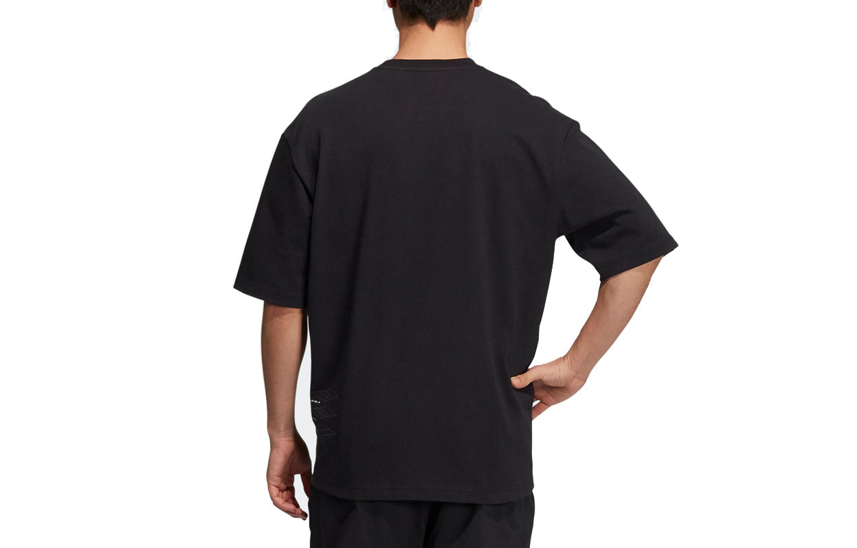 adidas St Rlx Game Tee Printing Sports Round Neck Loose Short Sleeve Black H40191