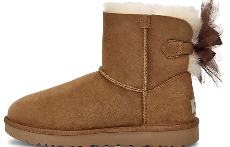 (WMNS) UGG Mini Bailey Tulle Bow 'Brown' 1019994-CHE