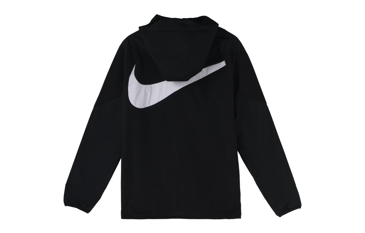 Men's Nike Back Large Logo Sports Long Sleeves Zipper Hooded Jacket Black CT2511-010