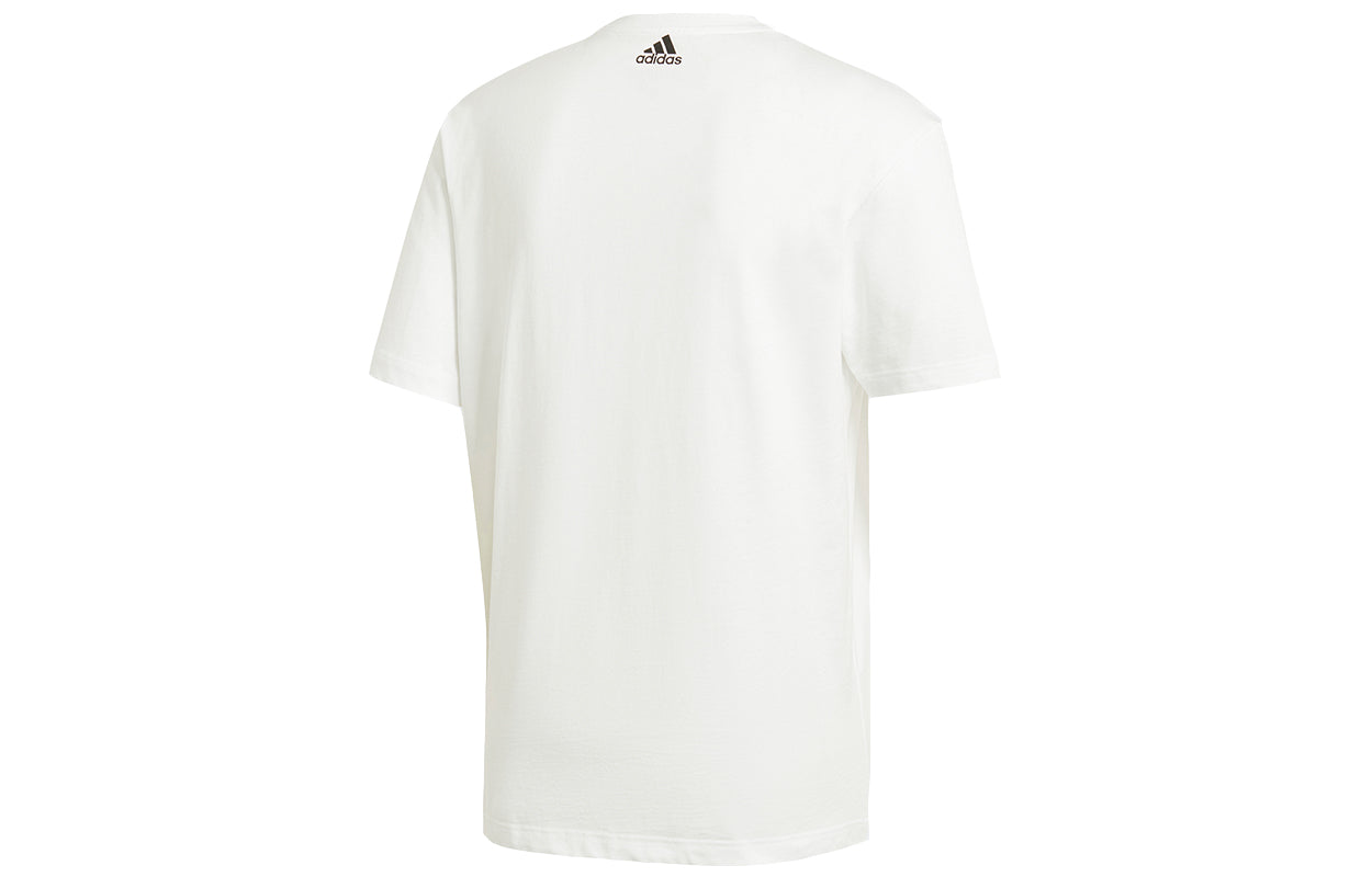 adidas 3 Cats Graphic Loose Sports Round Neck Cartoon Printing Short Sleeve White GE4695