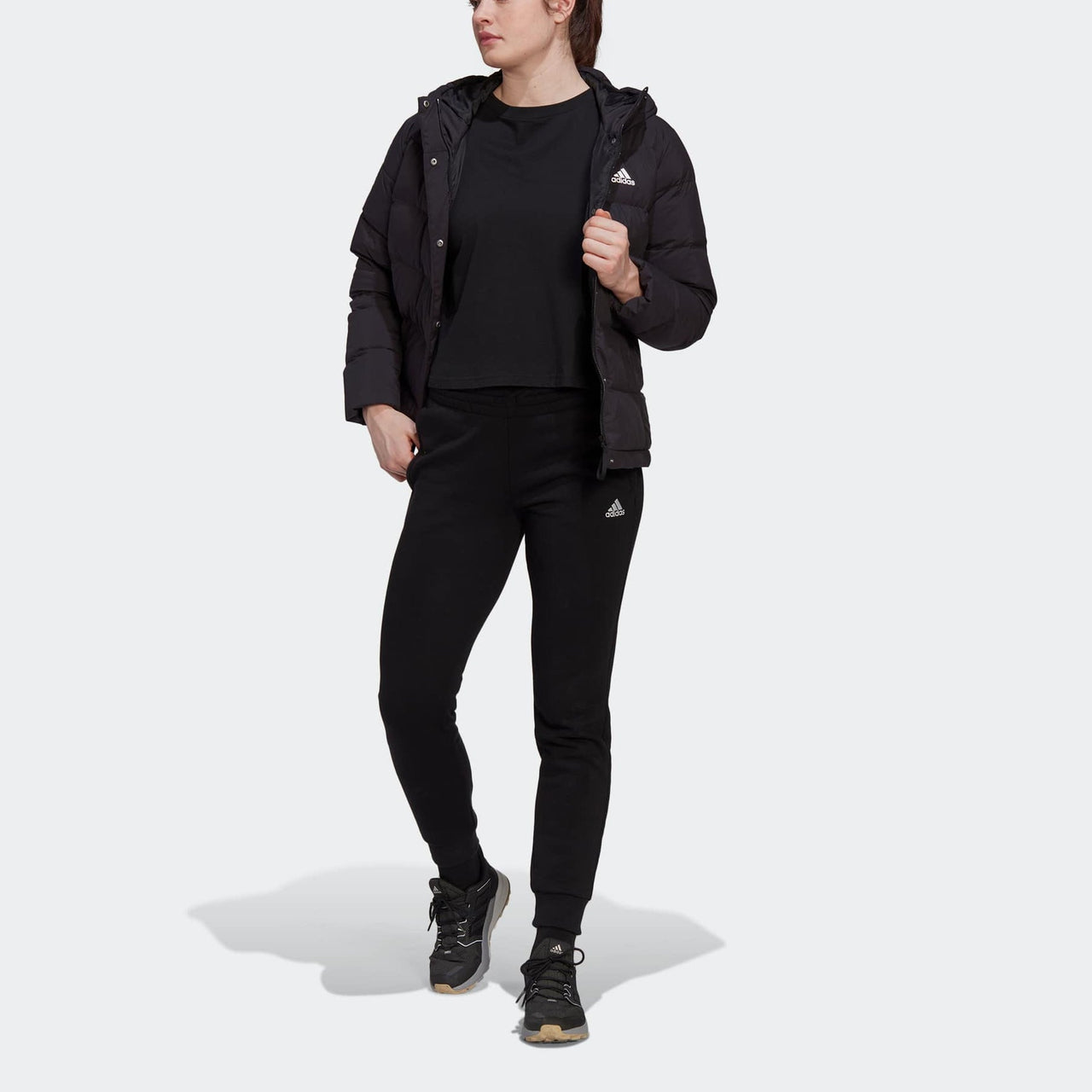 (WMNS) adidas Helionic Hooded Down Jacket 'Black' HG8747
