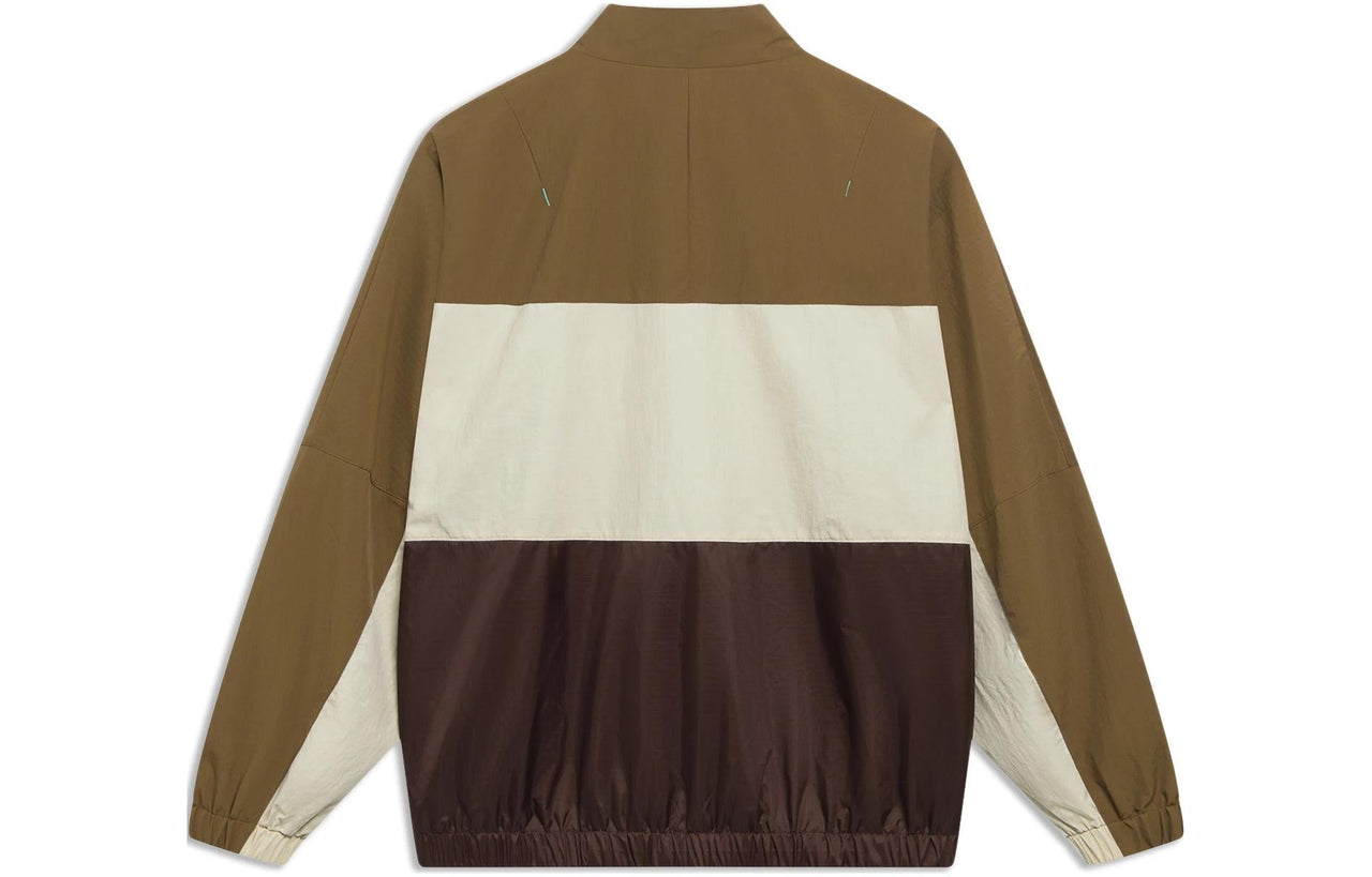 Li-Ning BadFive Logo Color Block Jacket 'Khaki Brown' AFDT061-4