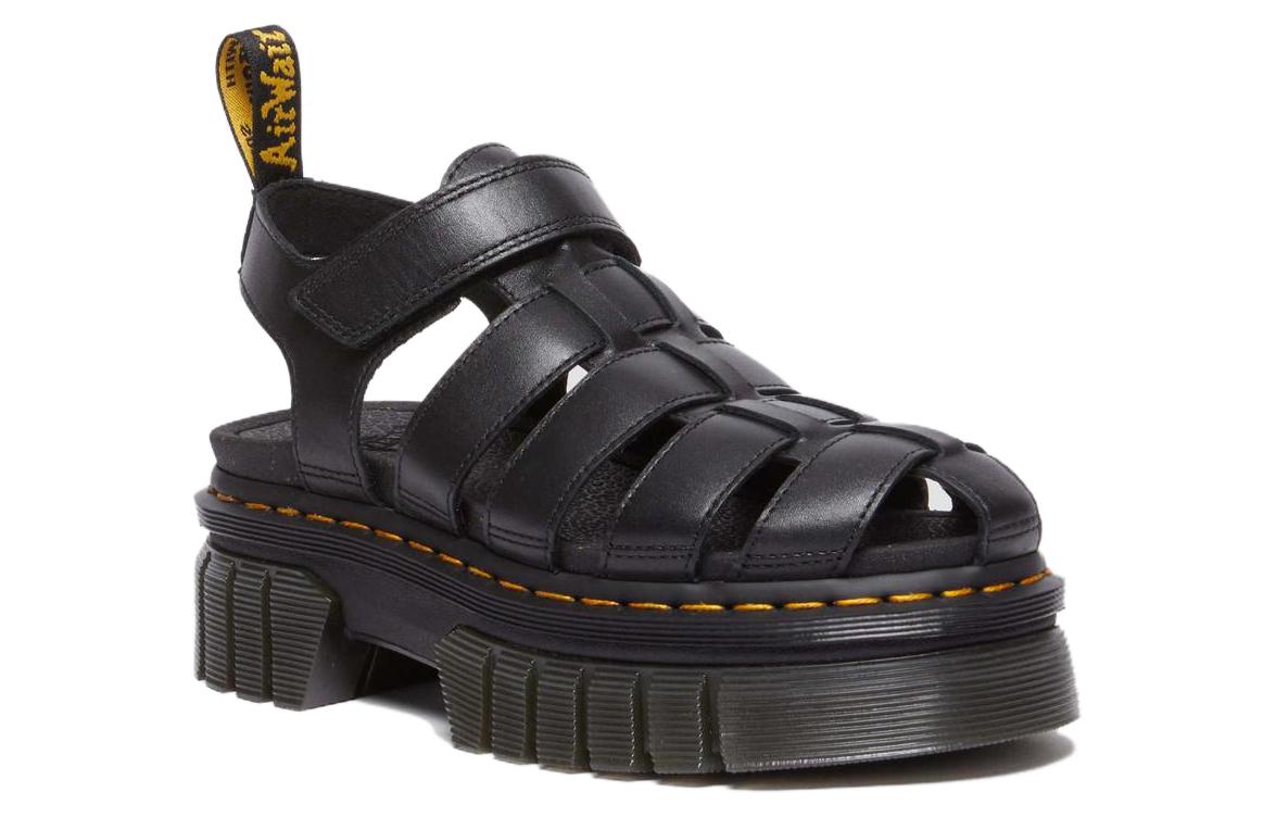 (WMNS) Dr. Martens Ricki Cage Leather Sandals 'Black' 31549001