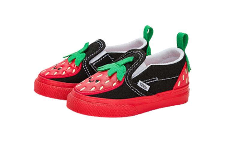 (TD) Vans Slip-On Velcro 'Black Red' VN0005WHREB