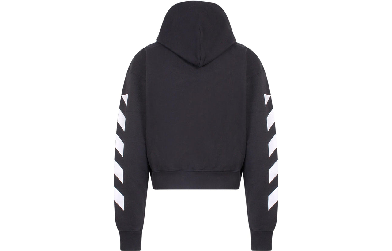 Off-White SS22 sleeve White Stripe Pullover Ordinary Version Black OMBB037C99FLE0011001