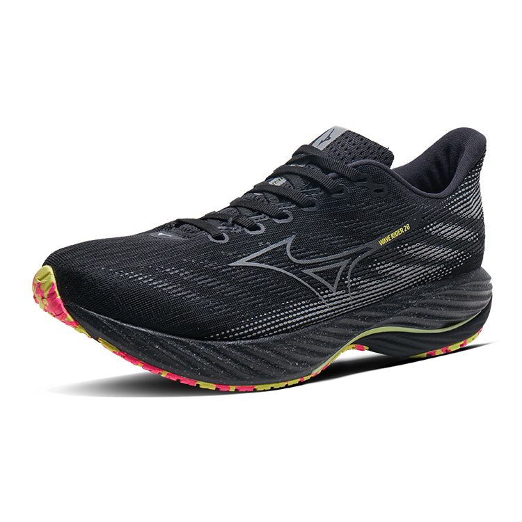 Mizuno Wave Rider 28 'Black Sunny Lime' J1GC246301