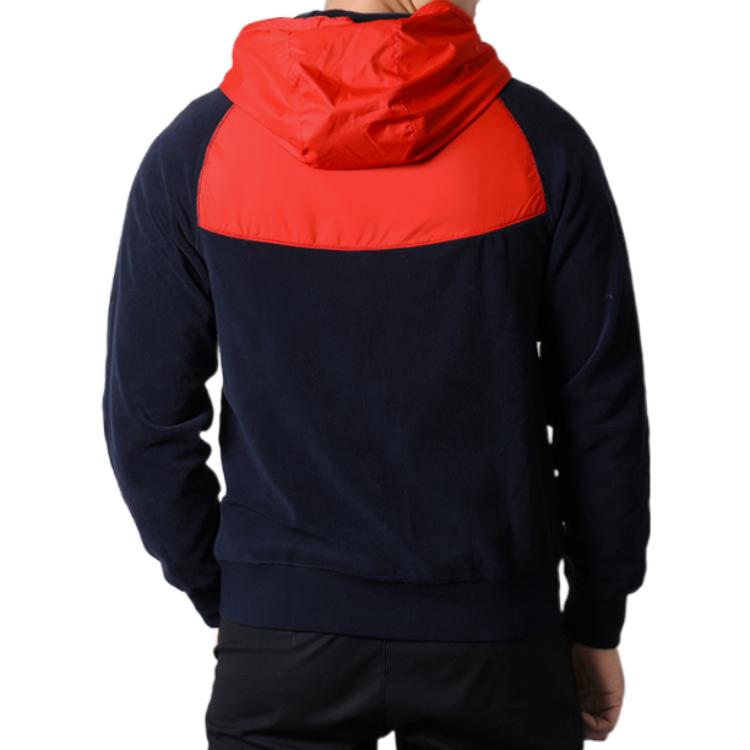 Nike Sportswear Logo Zipped Hooded Jacket 'Black Red' CJ4542-451