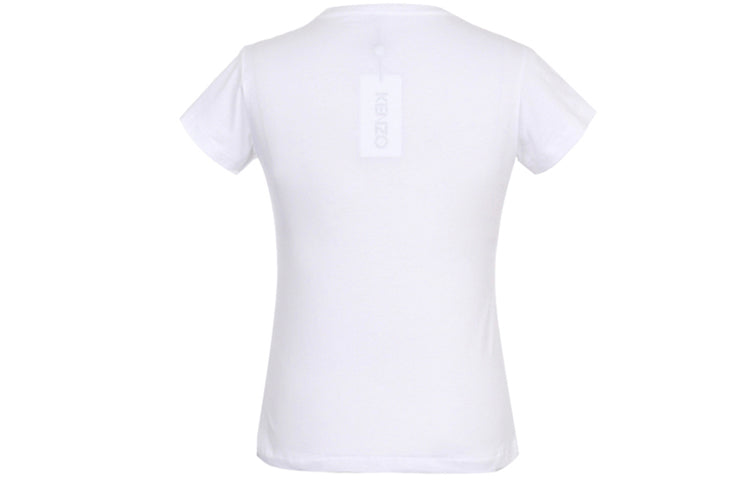 (WMNS) KENZO Slim Fit Round Neck Short Sleeve T-Shirt 'White' FA52TS710937-01