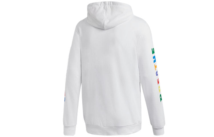adidas originals x Crossover Printing Half Zipper hooded Casual Sports White FR9069