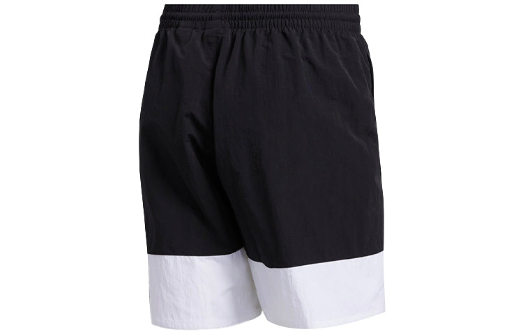 adidas originals Logo Alphabet Printing Splicing Loose Shorts Black White FM1547