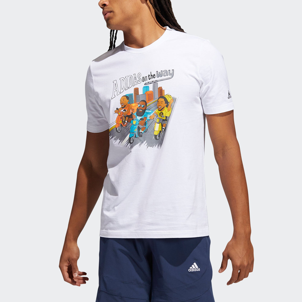 adidas CHINA S1 Tee Basketball Printing Sports Round Collar Male White H43986