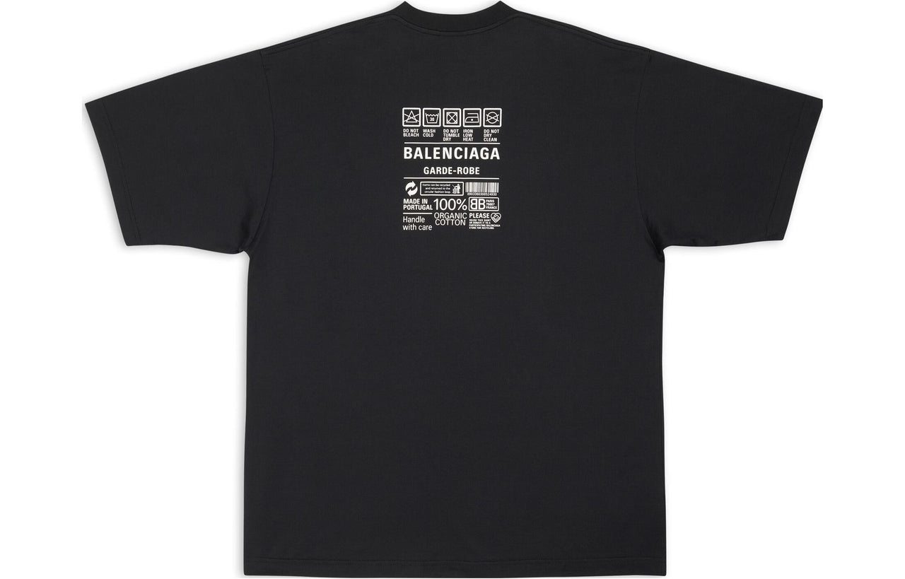 Balenciaga Care Label T-shirt Medium Fit 'Black' 724514TNVL91070