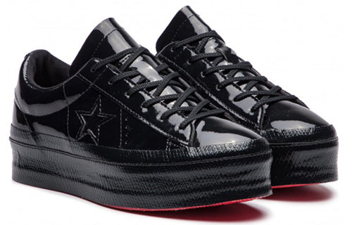 (WMNS) Converse One Star Platform Ox 'Patent Black' 562604C