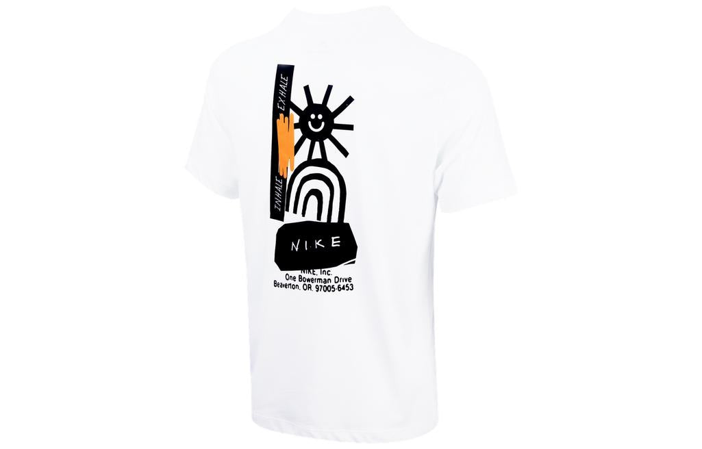 Men's Nike Sportswear Logo Alphabet Printing Round Neck Short Sleeve White T-Shirt DR7810-100