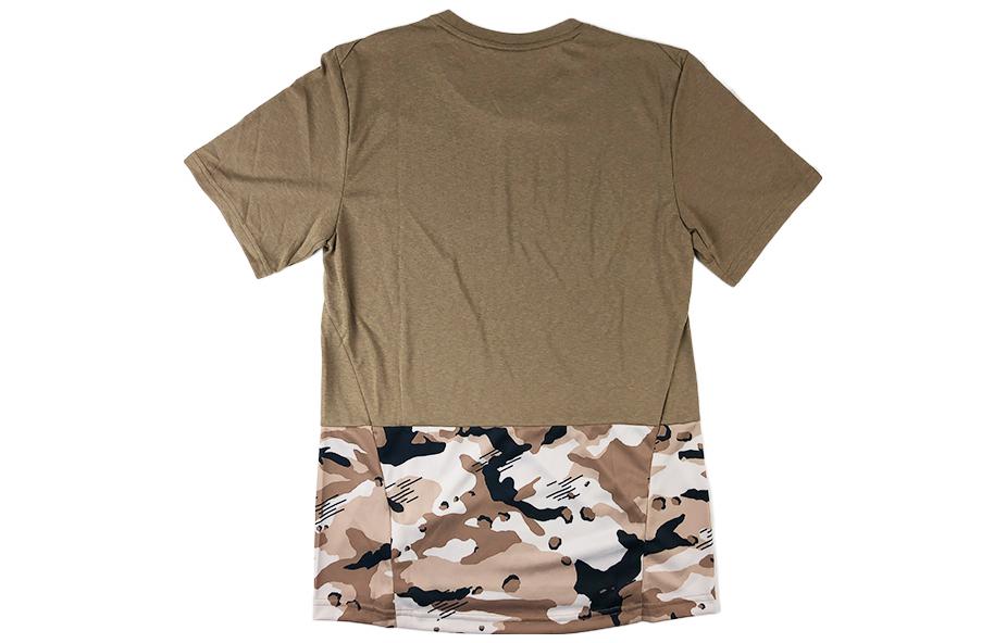 Men's Nike Splicing Camouflage Logo Sports Short Sleeve Brown T-Shirt AQ1092-268