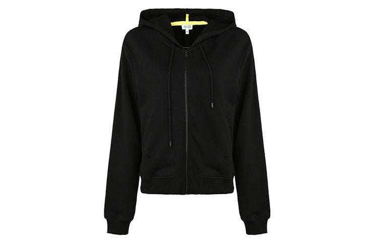 (WMNS) KENZO Embroidery Zipper Hoodie Black F962BL7214XA-99