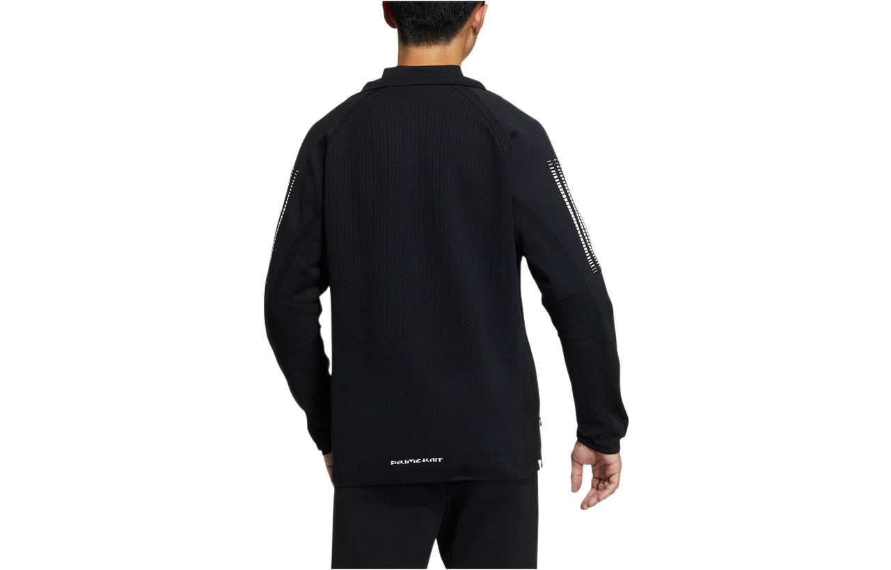 Men's adidas Taylored Jkt Stripe Lapel Zipper Cardigan Long Sleeves Jacket Dark Black HG1666