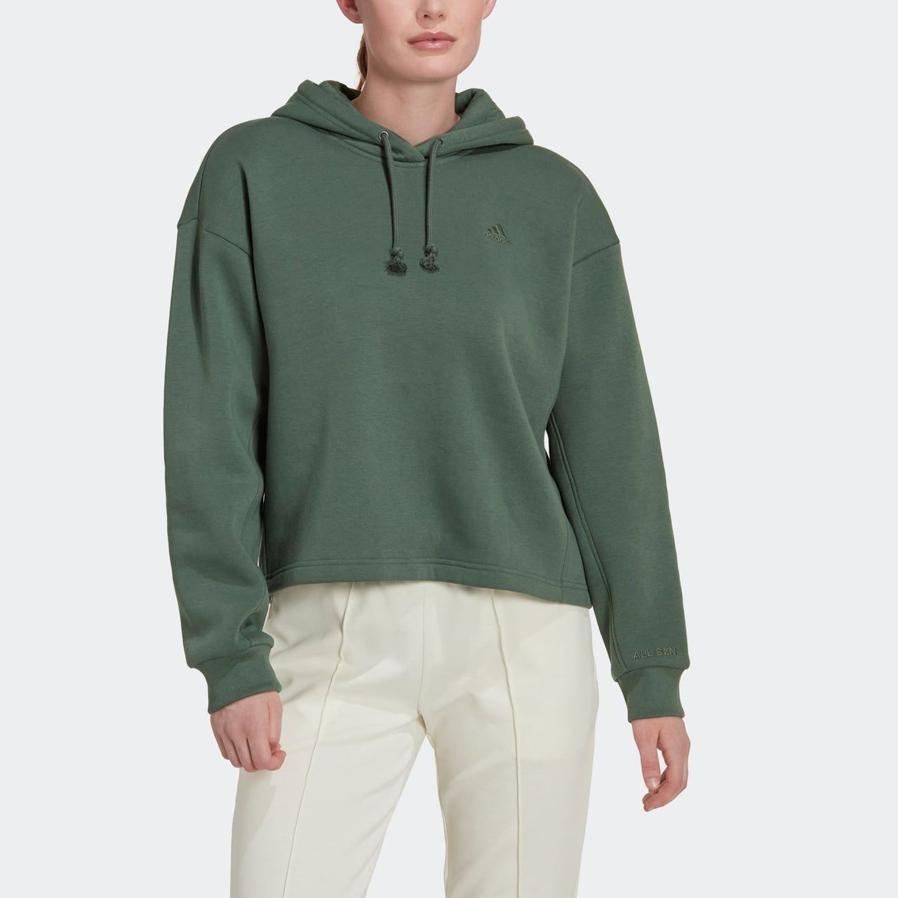 (WMNS) adidas ALL SZN Fleece Hoodie 'Green' HK0448