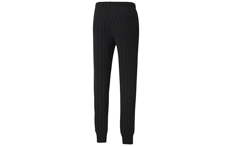 PUMA Pinstripe Casual Fleece Lined Long Pants Black 530178-01