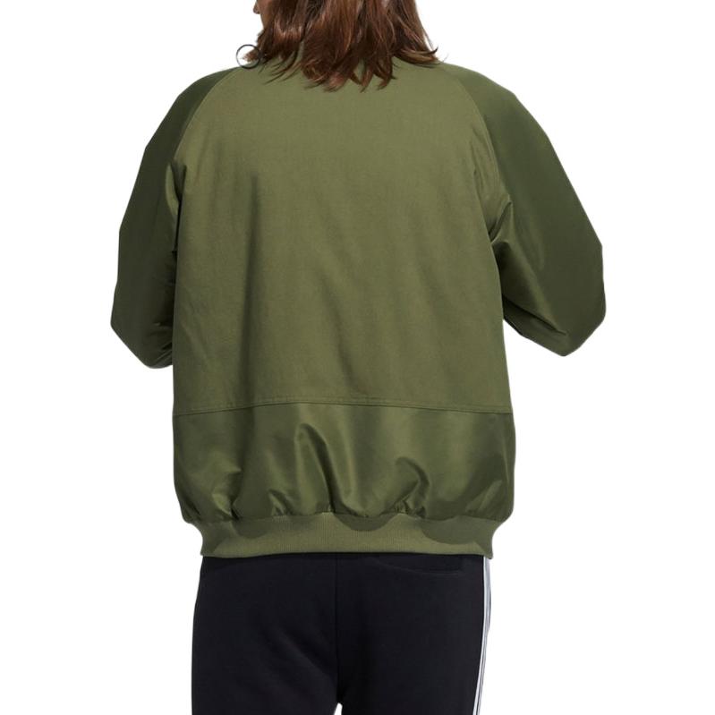 adidas neo Colorblock logo Alphabet Printing Zipper Jacket Military Green H45246
