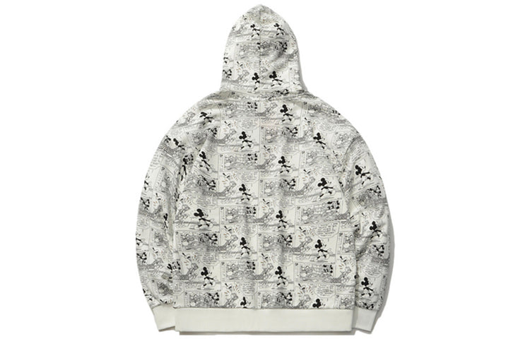 (WMNS) Li-Ning x Disney Crossover Mickey Mouse Full Print Pullover Hoodie 'White' AWDR494-3