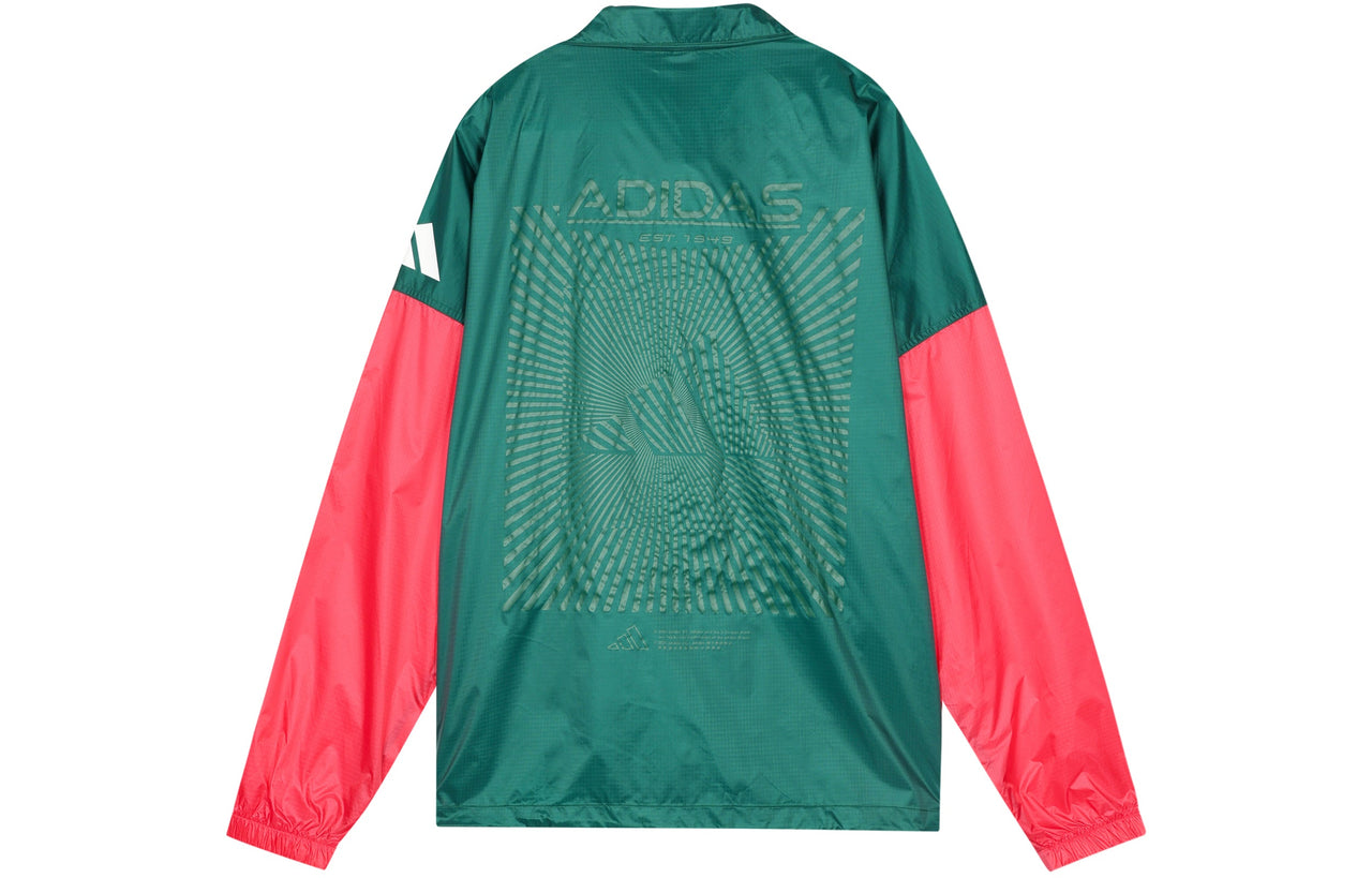 Men's adidas JKT Trans Casual Sports Jacket Forest Green FT2847