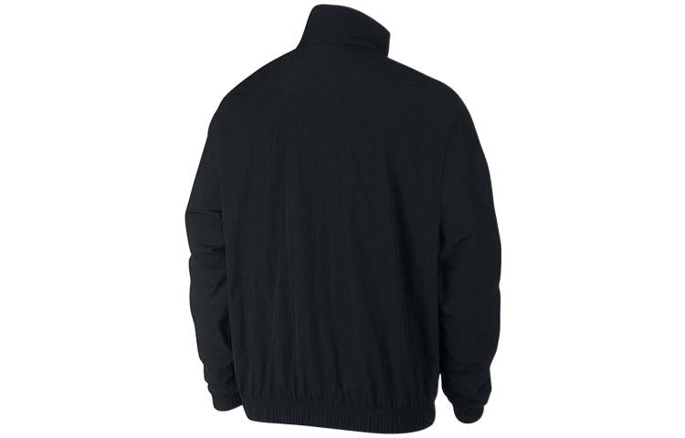Men's Nike Lab Track Stand Collar Solid Color Logo Casual Jacket Black DB9391-010