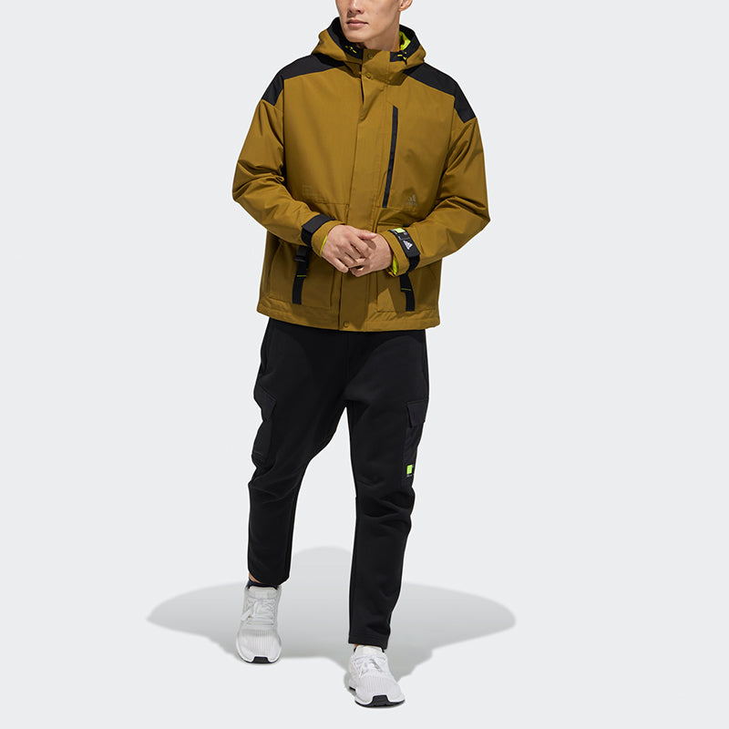 adidas Men's Th Woven Bagjk Hooded Jacket Brown GP0989