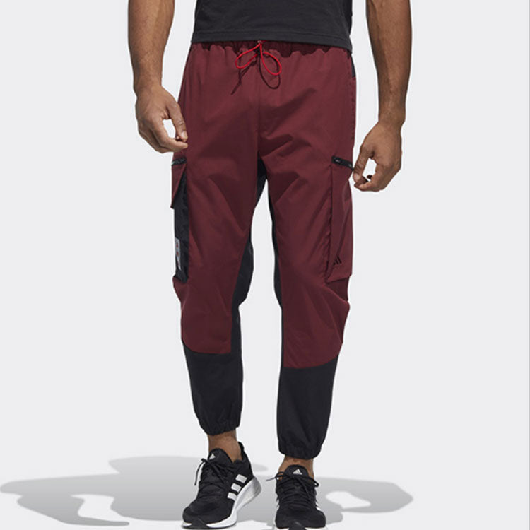 Men's adidas Cny Wvpnt Contrast Color Stitching Sports Pants/Trousers/Joggers Red HC0263