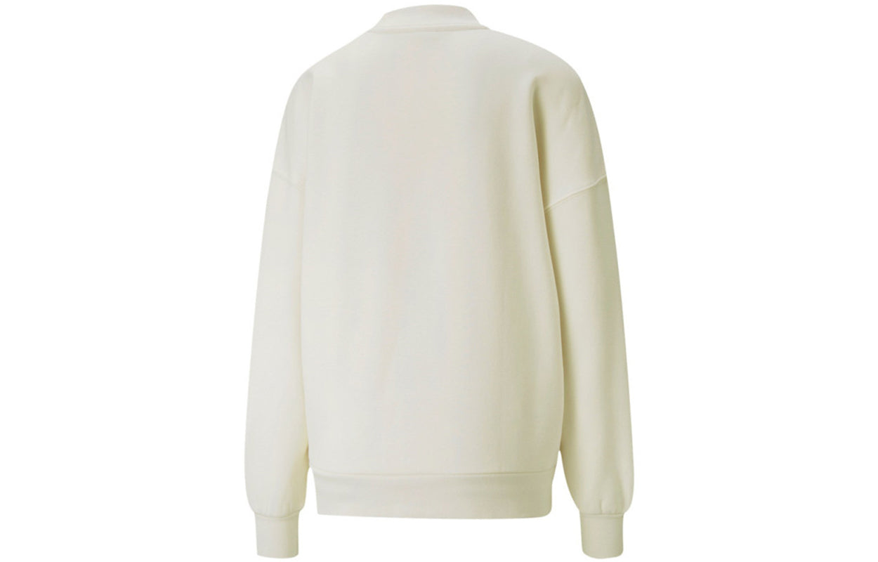 (WMNS) PUMA Logo Wellness Club Crewneck Sweatshirt 'White' 534398-73