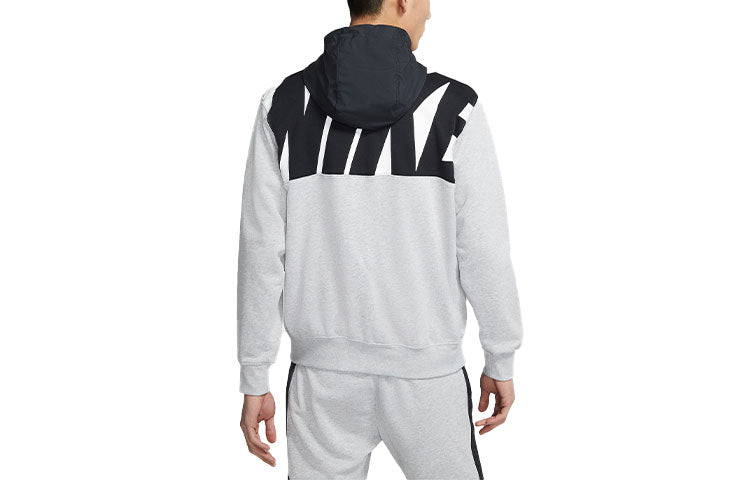 Nike Sportswear Cardigan Splicing Hooded Jacket Gray  CZ9945-050