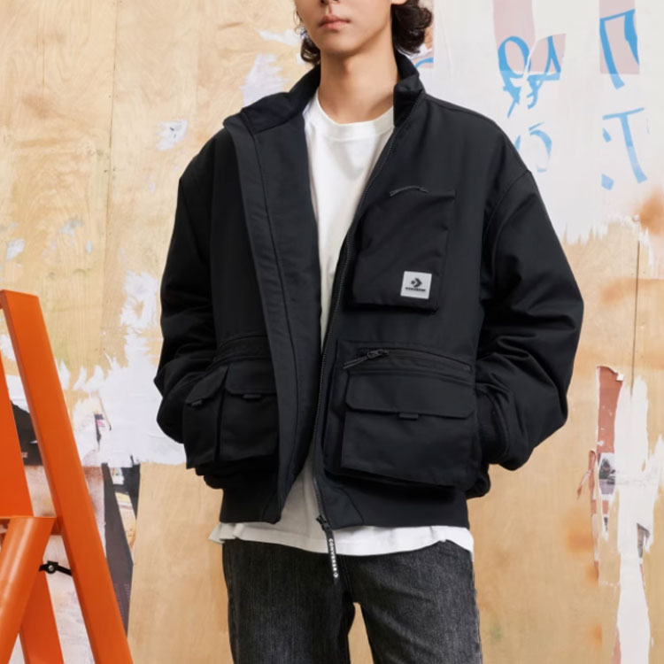Converse Short Down Bomber Jacket 'Black' 10025251-A03