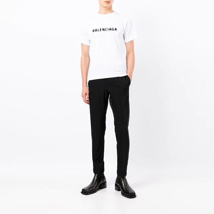 Balenciaga Blurred Logo T-Shirt 'White Black' 661705TKVD59040