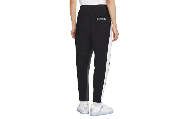 Men's Nike Sportswear Swoosh Contrast Color Stitching Knit Sports Pants/Trousers/Joggers Black DD5988-010