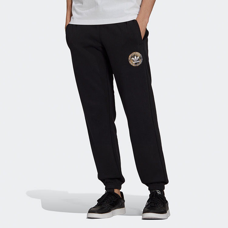 adidas originals Artist Pants Logo Printing Sports Ankle Banded Long Pant Male Black HA4696