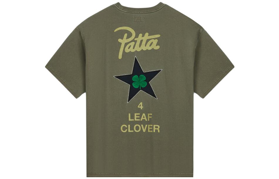 Converse x Patta Four-Leaf Clover Short Sleeve T-Shirt 'Olive Green' 10024663-A02