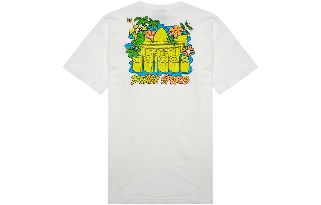 adidas originals Graphic Stoked Fish Flowers T-shirt 'White Multi-Color' HC7143