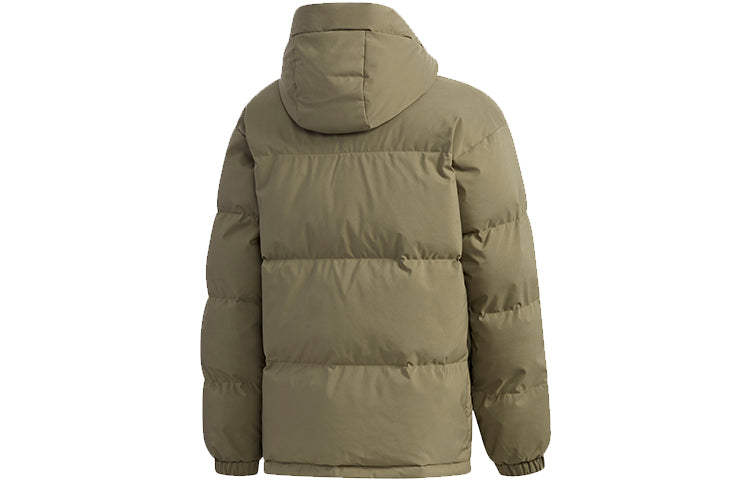 adidas Rev 3st Down Ho Stay Warm Reversible Outdoor hooded down Jacket Khaki Brown EH4009