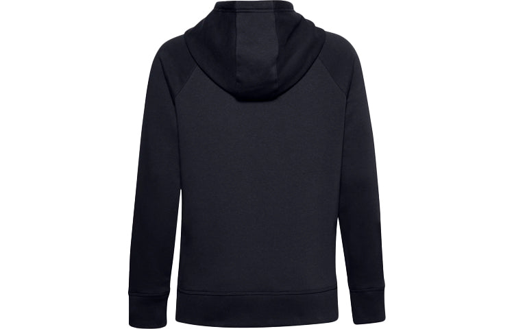 (WMNS) Under Armour Rival Fleece Hoodie 'Black White' 1356317-001