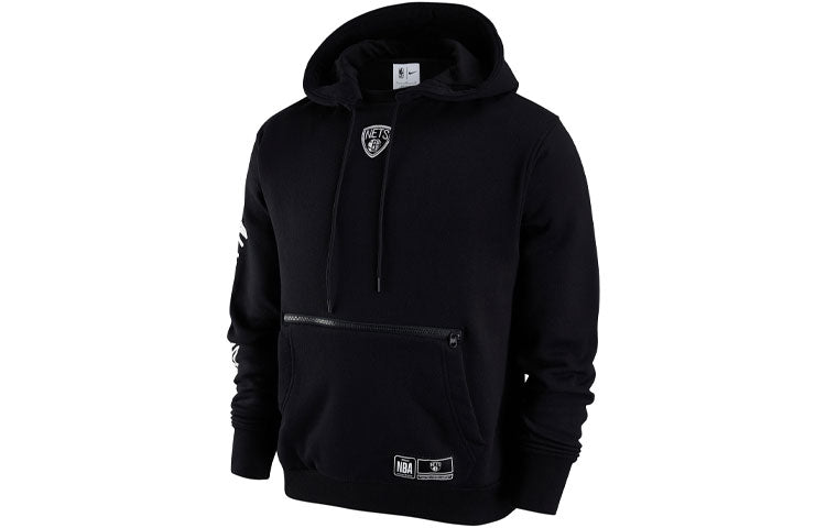 Men's Nike Brooklyn Nets Casual Sports Fleece Pullover Black DH9444-010