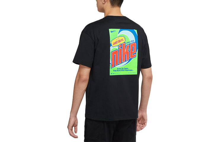 Nike Back Alphabet Pattern Printing Round Neck Casual Short Sleeve Black DM2198-010