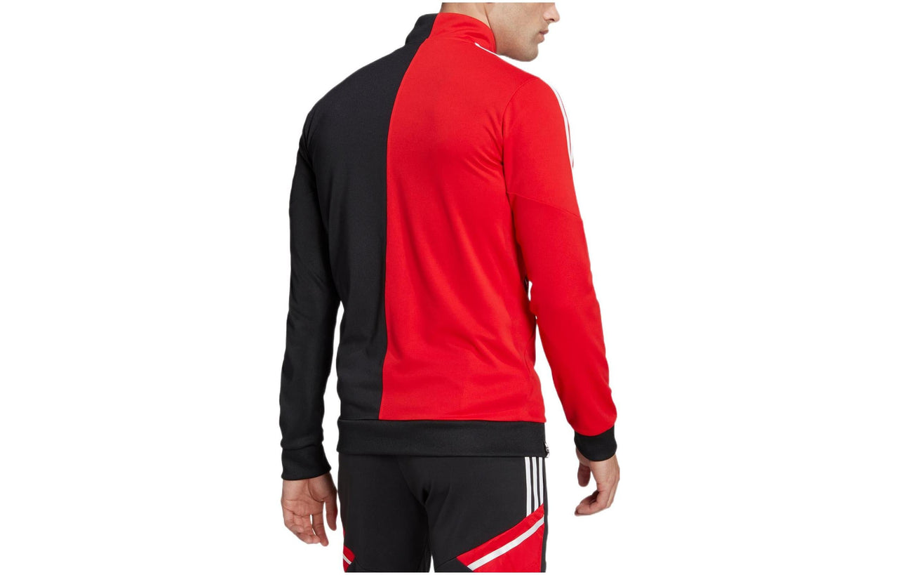 Men's adidas Logo Printing Pattern Slim Fit Zipper Cardigan Stand Collar Jacket Colorblock HI3789
