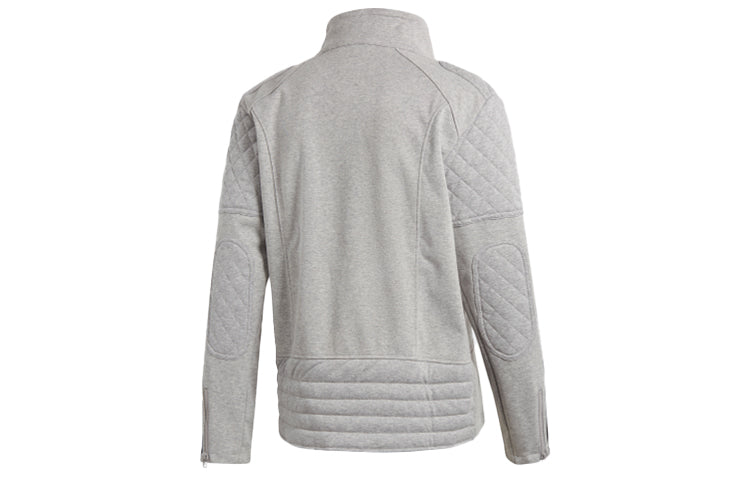 Men's adidas originals Stand Collar Loose Sports Jacket Medium Hemp Grey CD7736
