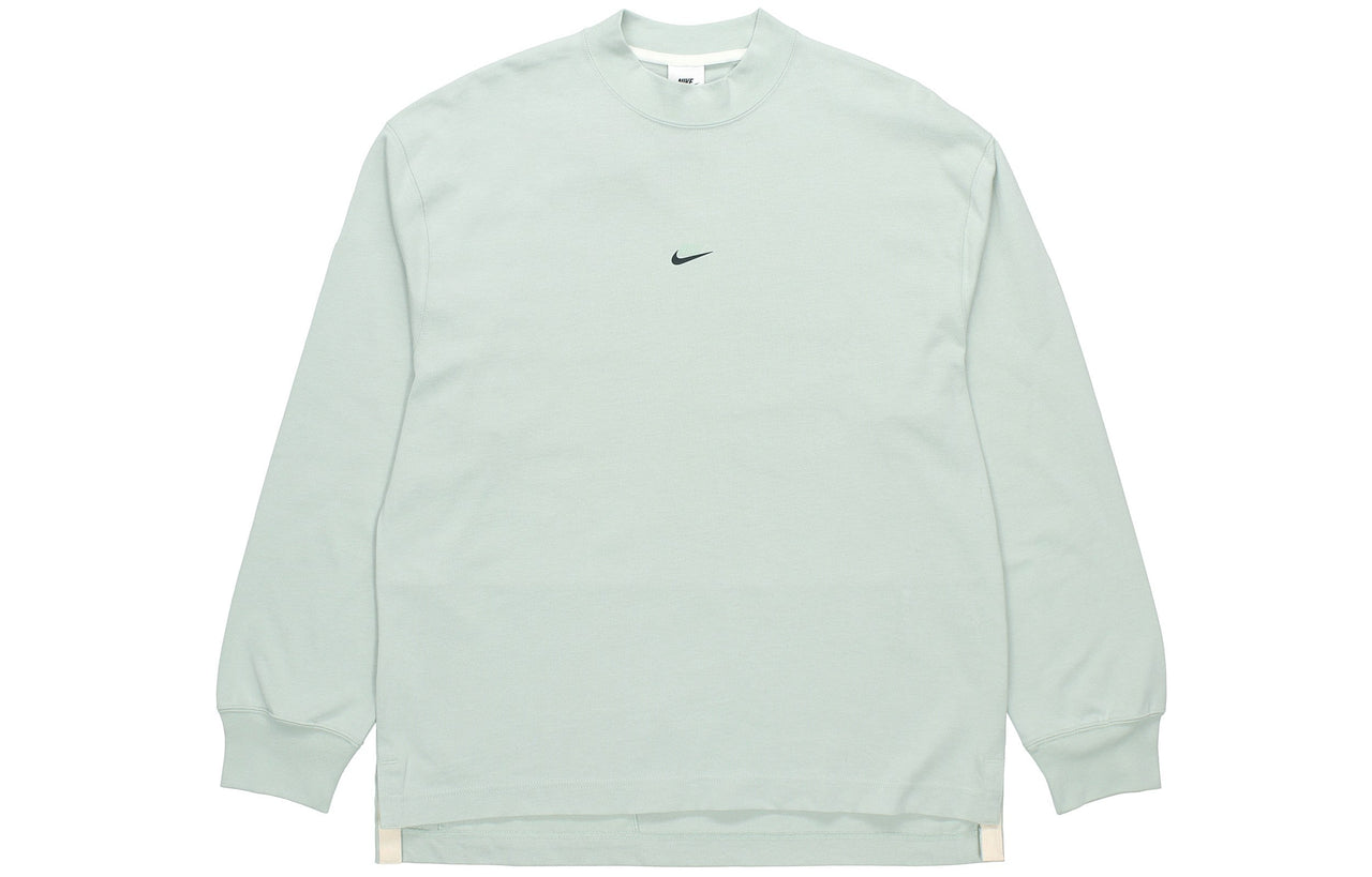 Men's Nike Sportswear Style Essentials Stand Collar Cotton Pullover Long Sleeves Blue T-Shirt DD7029-017