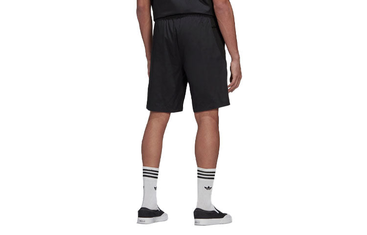 adidas originals Solid Color Logo Straight Shorts Black HT1652