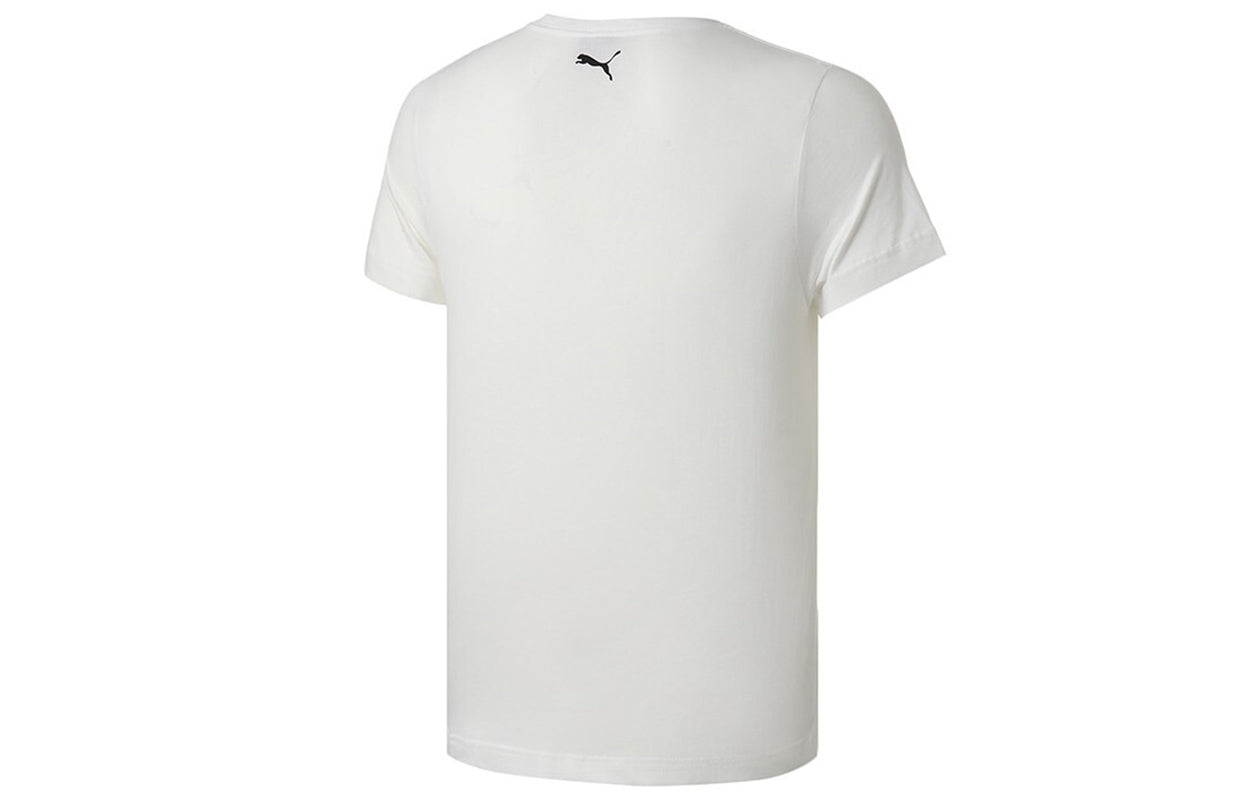 PUMA Logo Graphic T-Shirt 'White Green Black' 588012-02