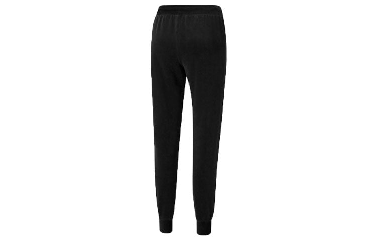 (WMNS) PUMA Iconic Embroidery Logo Knitting Trousers Black 532951-01