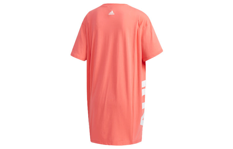 (WMNS) adidas Side Large Alphabet Printing Short Sleeve Lens Pink DV0751