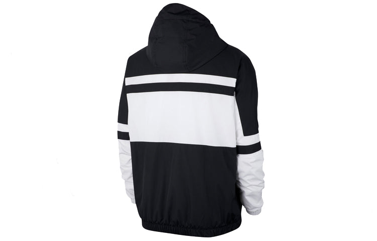 Nike Men's Jacket Hooded Sportswear Polyester 'Black White' CJ4835-100