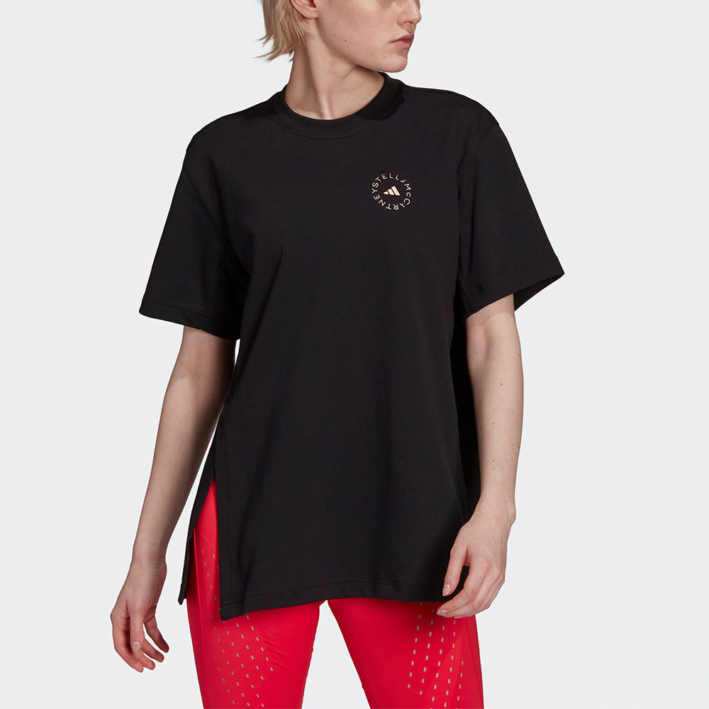 (WMNS) adidas Asmc C Tee Small Logo Sports Round Neck Short Sleeve Black GT9441